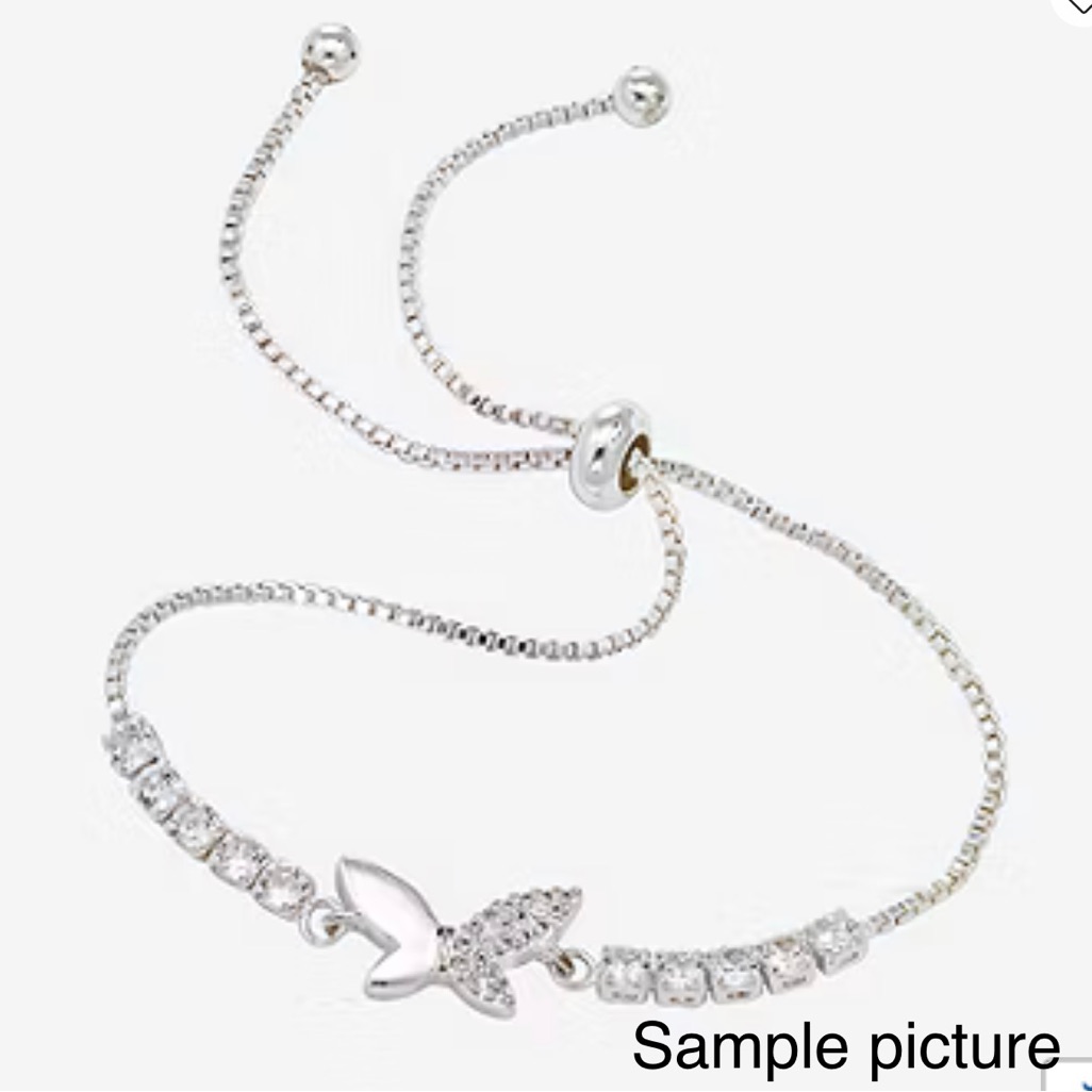Cubic Zirconia Silver Butterfly Tennis Bracelet 65$